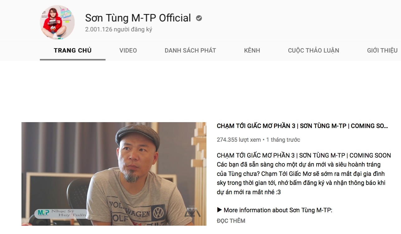 Sơn Tùng trên YouTube ảnh 1 Son Tung tren YouTube anh 1