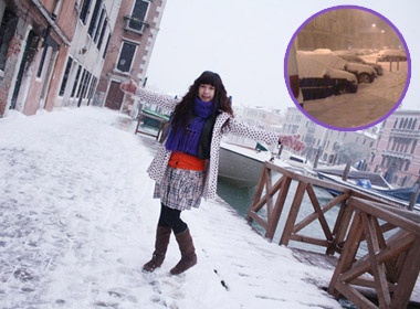 Minh Ha suyt bi bao tuyet vui lap o chau Au hinh anh