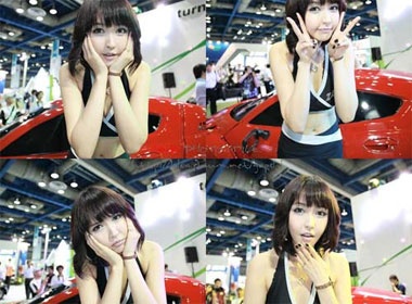 Nguoi dep Kang Yui nhi nhanh tai trien lam xe dien xu Han hinh anh