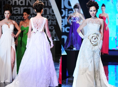 A hau Hoang My dien vay cuoi gan 1.000 vien ruby hinh anh