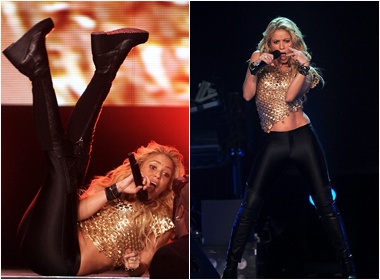 Shakira khoe chan dai tren san khau hinh anh