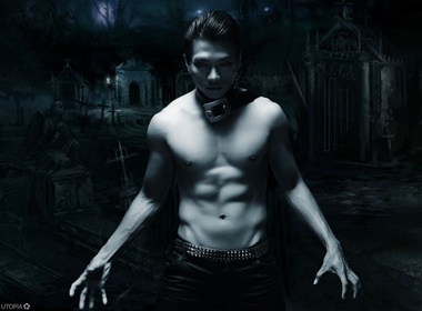 Sieu mau Quoc Tuong chup anh la mua Halloween hinh anh