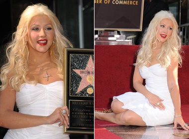 Christina Aguilera hanh dien nhan ngoi sao Danh vong hinh anh