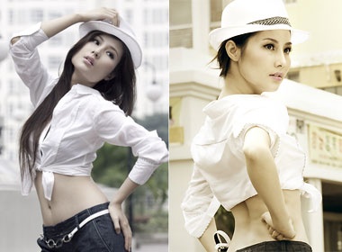 Diem My 9x khoe eo thon hinh anh