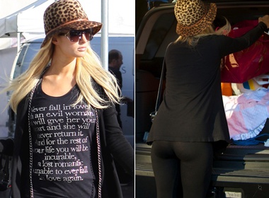 Paris Hilton khoe vong 3 khi shopping hinh anh