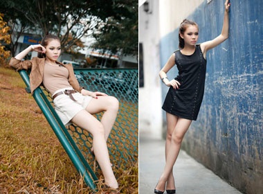Giang Hong Ngoc khoe chan dai mien man hinh anh