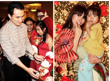 Ha Anh don Noel som cung Chi Bao hinh anh