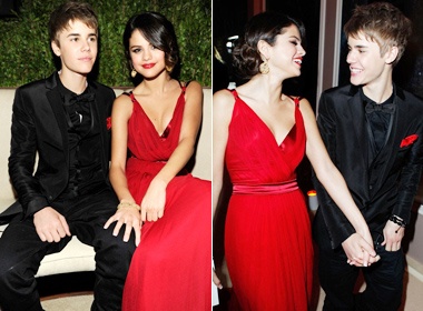 Justin Bieber tinh tu voi ban gai tai tiec Oscar hinh anh