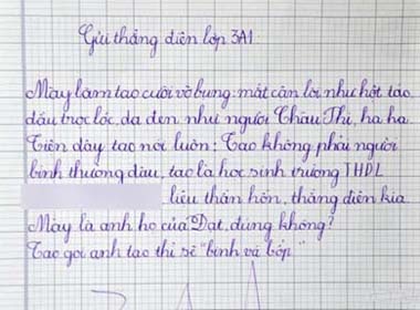 Giat minh hoc sinh lop 1 viet don xin ly di hinh anh