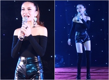 Yen Trang dien short ngan tren san khau hinh anh