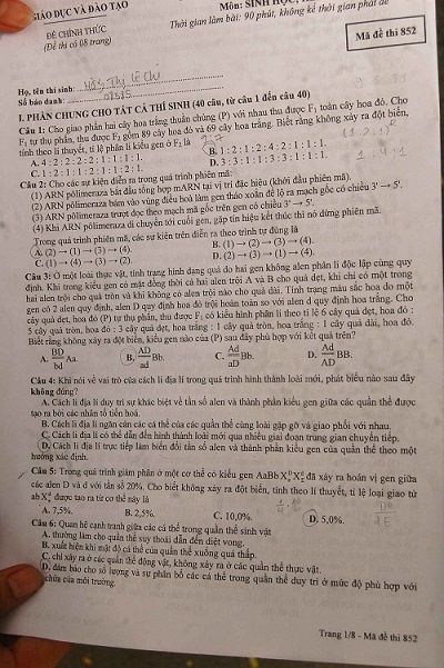 Dap an Toan, Su va tat ca cac mon thi DH 2011 ngay 9/7 hinh anh