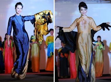 Thoi trang ao dai long lay trong dem tiec cua Giang My hinh anh