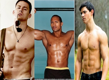 Sao Hollywood khoe co bung 6 mui hinh anh