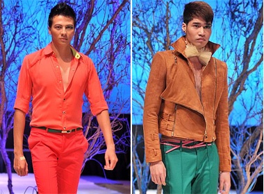 Trang phuc color block tren san catwalk Viet hinh anh