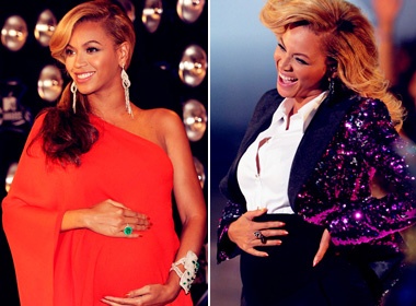 Beyonce rang ro khoe bung bau hinh anh