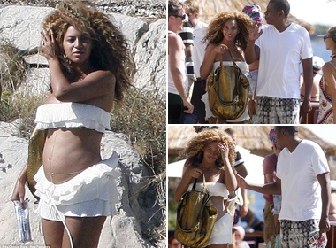 Beyonce khoe bung bau hinh anh