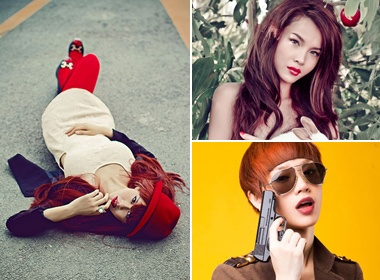 'Cham diem' nhung mai toc mau do cua sao Viet hinh anh