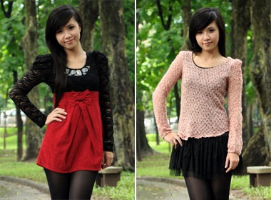 Tre trung voi kieu ao vay mua thu hinh anh