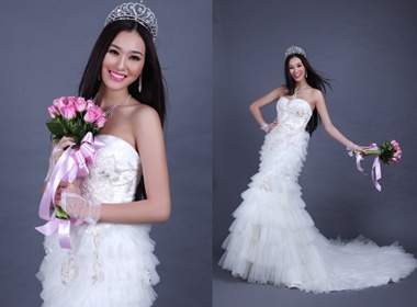 Khanh My dep rang ngoi voi vay cuoi hinh anh