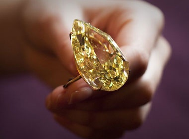 Dau gia vien kim cuong mau vang lon nhat the gioi hinh anh