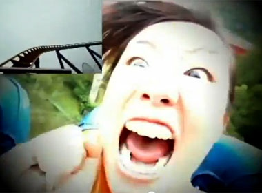 Clip co gai khiep via khi di tau truot hinh anh