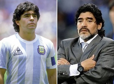 Khuon mat cua Maradona thay doi theo thoi gian hinh anh