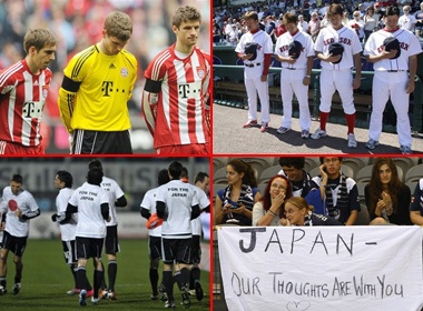 Gioi cau thu tuong niem cho nan nhan o Nhat Ban hinh anh