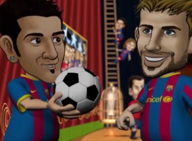 Cac cau thu Barca bien thanh nhan vat hoat hinh hinh anh