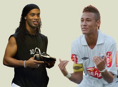 Neymar va Ronaldinho dua nhau ghi ban quai chieu hinh anh