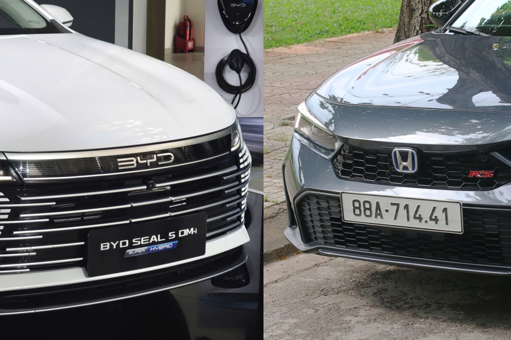 Honda Civic RS va BYD Seal 5, cung la hybrid nhung khac biet ra sao? hinh anh