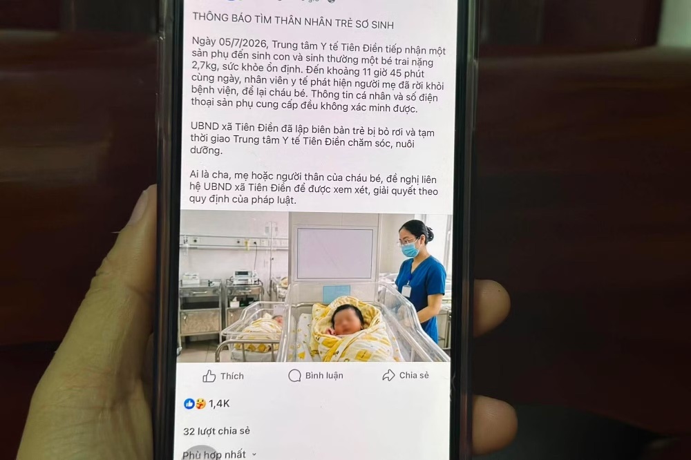 Sinh be trai, nguoi me de lai con roi mat lien lac hinh anh