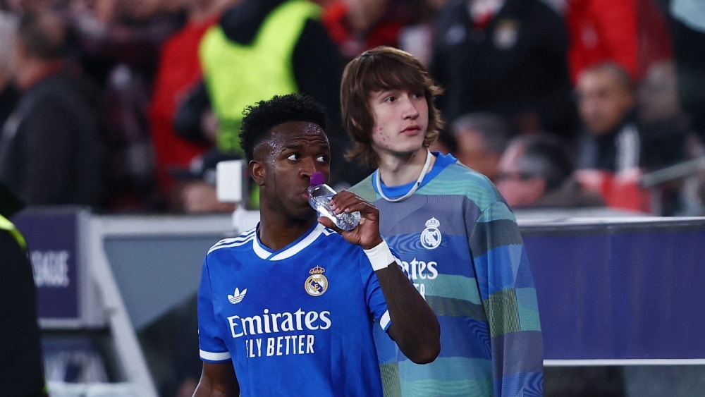 Vinicius trong trận Benfica gặp Real Madrid