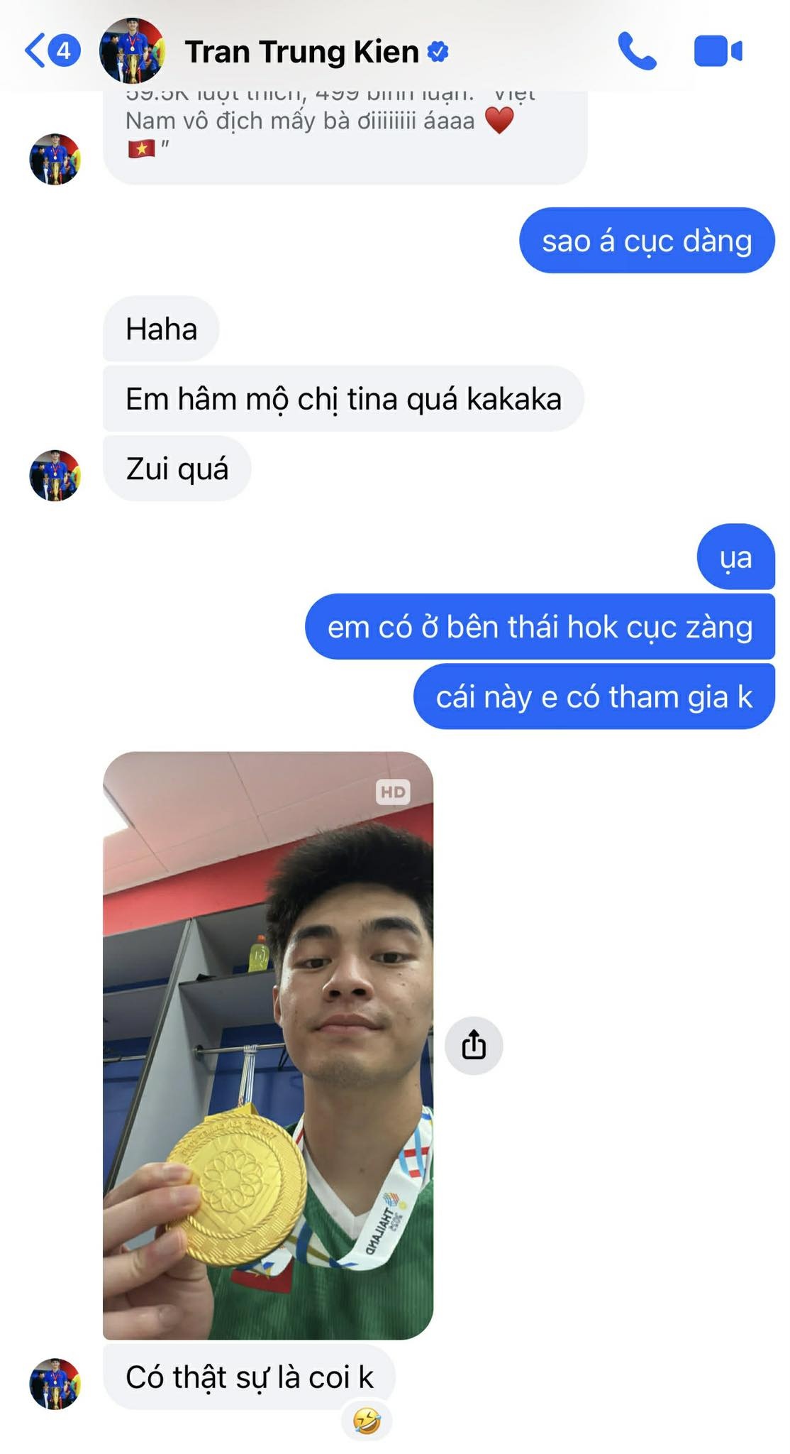 Đoạn tin nhắn viral của Trung Kiên