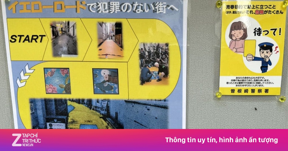 Con đường màu vàng 'chặn đứng' mại dâm ở Osaka