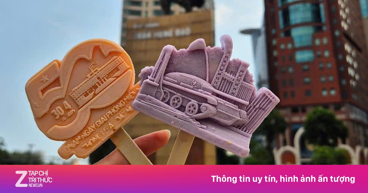 'Phát cuồng' kem hình Dinh Độc Lập, cờ Tổ quốc dịp 30/4