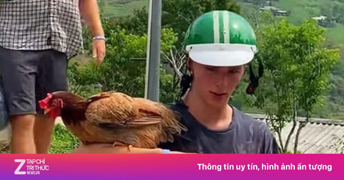 Khách Tây gây cười khi ôm gà như đại bàng khi đi phượt Hà Giang