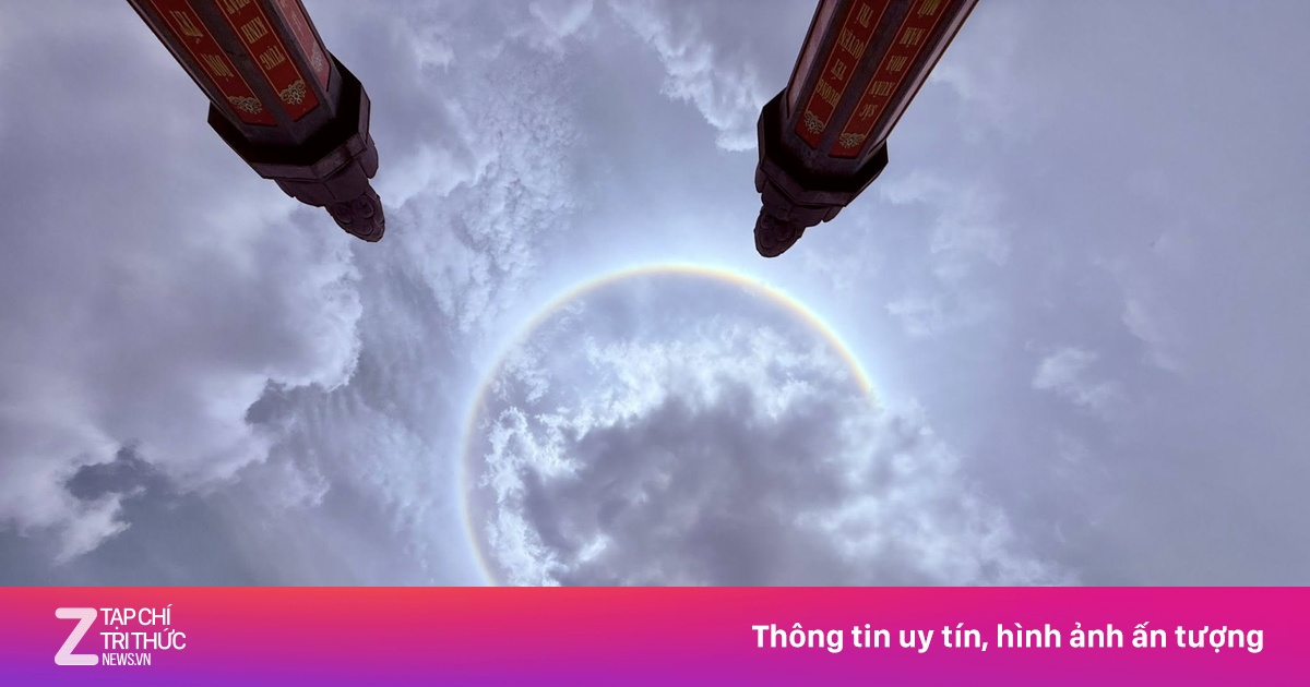 Hào quang mặt trời tại chùa Tam Chúc trước ngày cung rước Xá lợi Phật