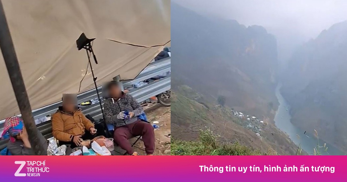 Phản cảm cảnh dựng lều bạt, mở tiệc ăn uống trên đèo Mã Pì Lèng