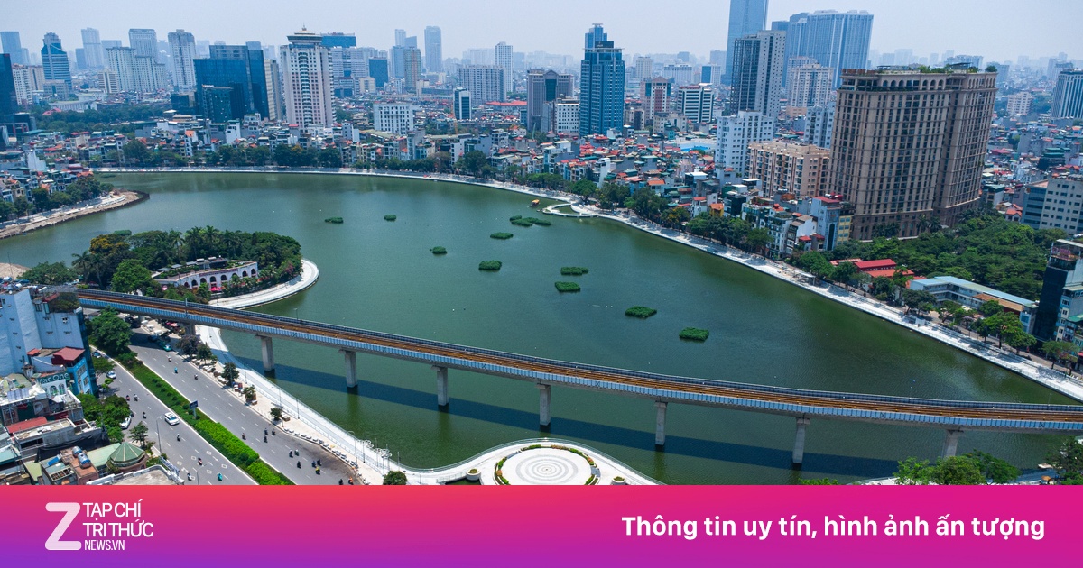 Toàn cảnh hồ Hoàng Cầu sau gần một năm cải tạo