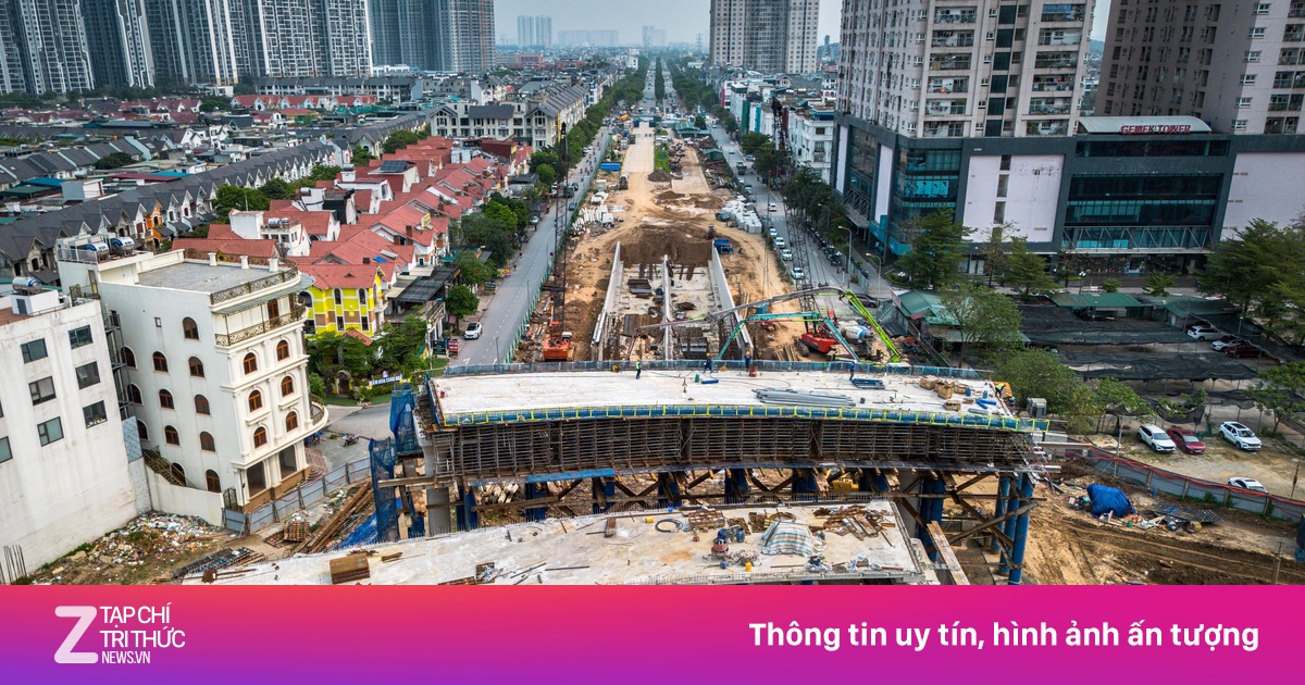 Công trình siêu nút giao gần 2.400 tỷ đồng tại Vành đai 3-5: Toàn cảnh từ trên cao