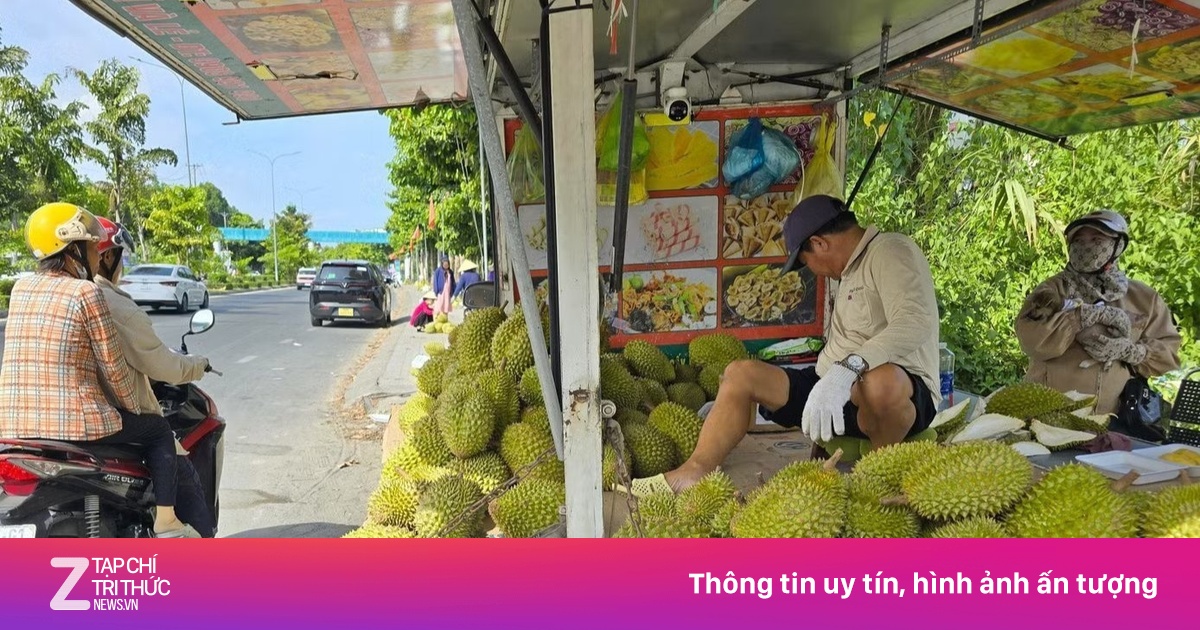 Sầu riêng ‘rẻ như bèo’ bán đầy vỉa hè
