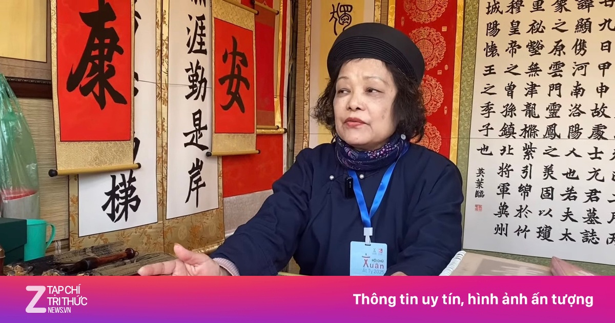 Người phụ nữ duy nhất viết thư pháp ở Hội chữ xuân