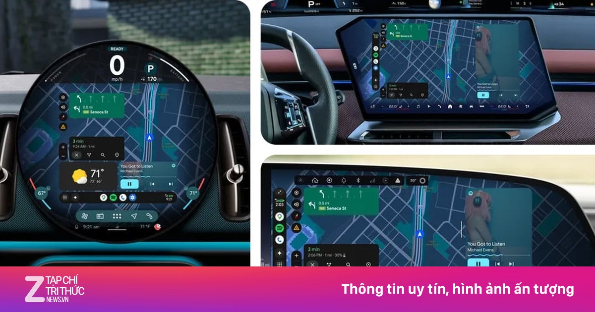 Android Auto mới: Giao diện đột phá, Google Maps 3D và tích hợp AI thông minh