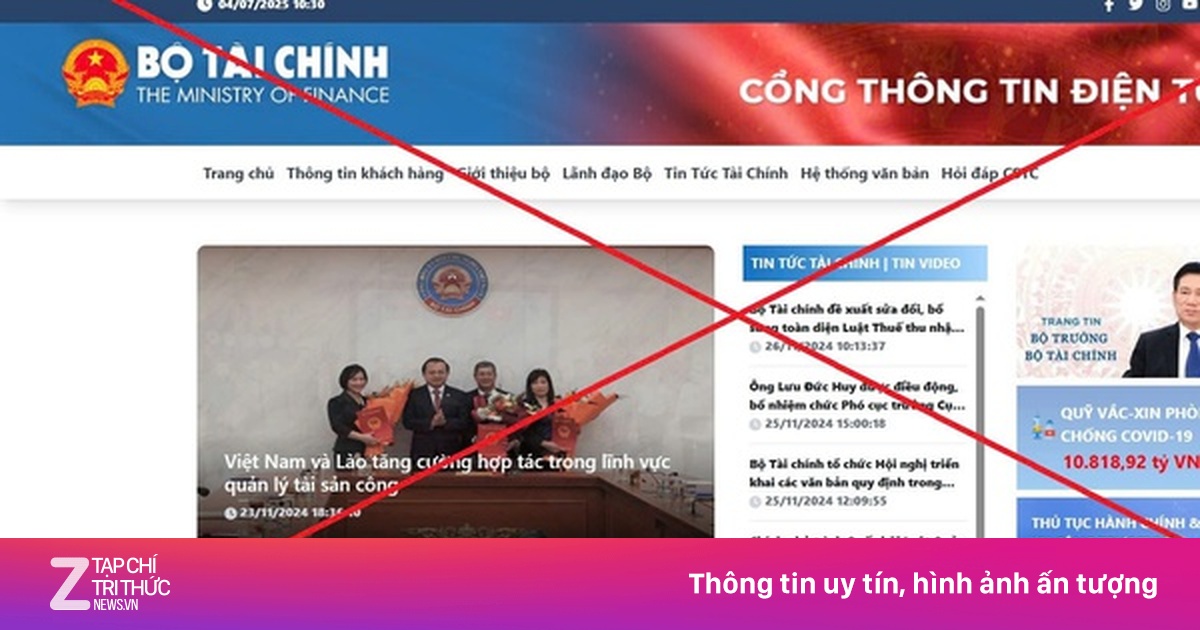 Cảnh báo giả mạo Cổng thông tin điện tử Bộ Tài chính để lừa đảo