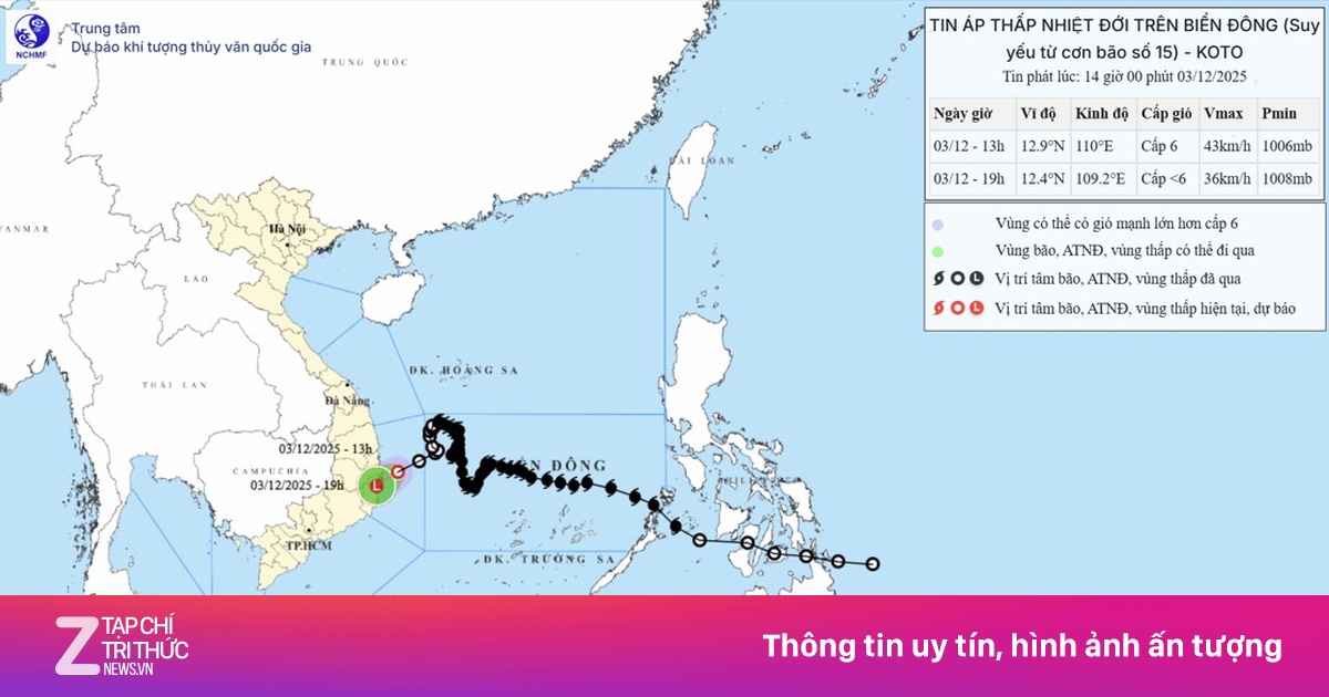 Áp thấp nhiệt đới đổi hướng, giật cấp 8