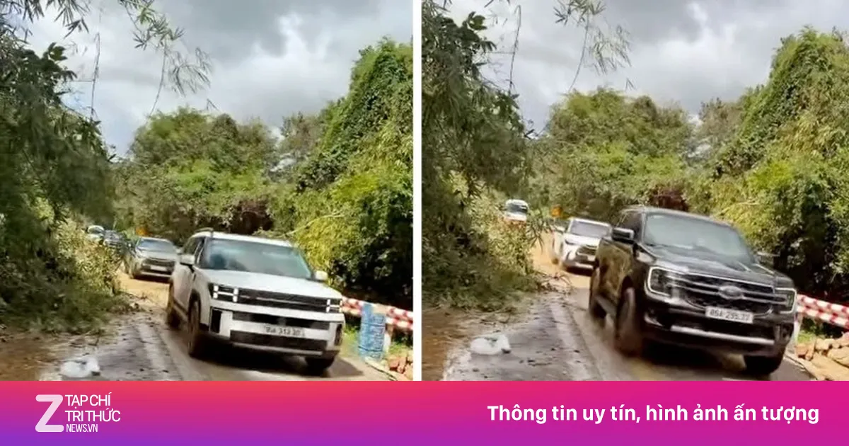 Lâm Đồng: Xe mắc kẹt trên đèo Gia Bắc do sạt lở đã được giải cứu