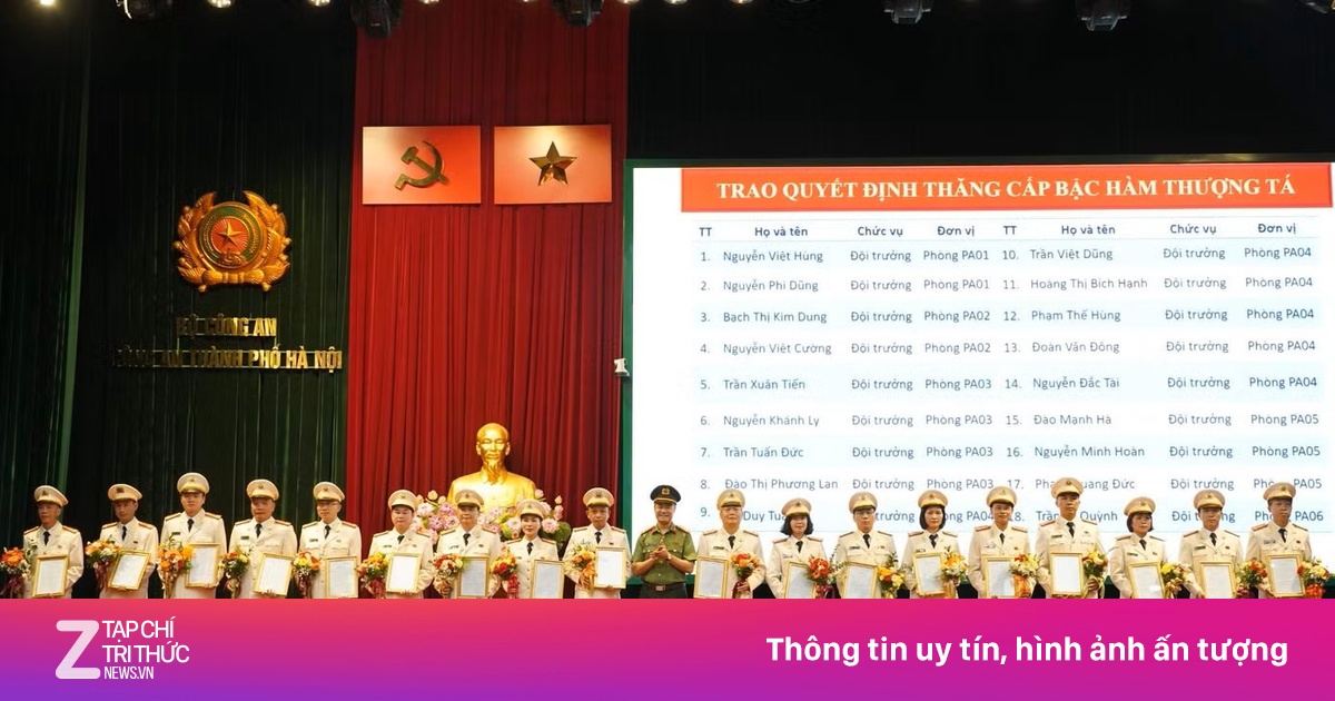 146 cán bộ Công an Hà Nội được thăng cấp bậc hàm thượng tá