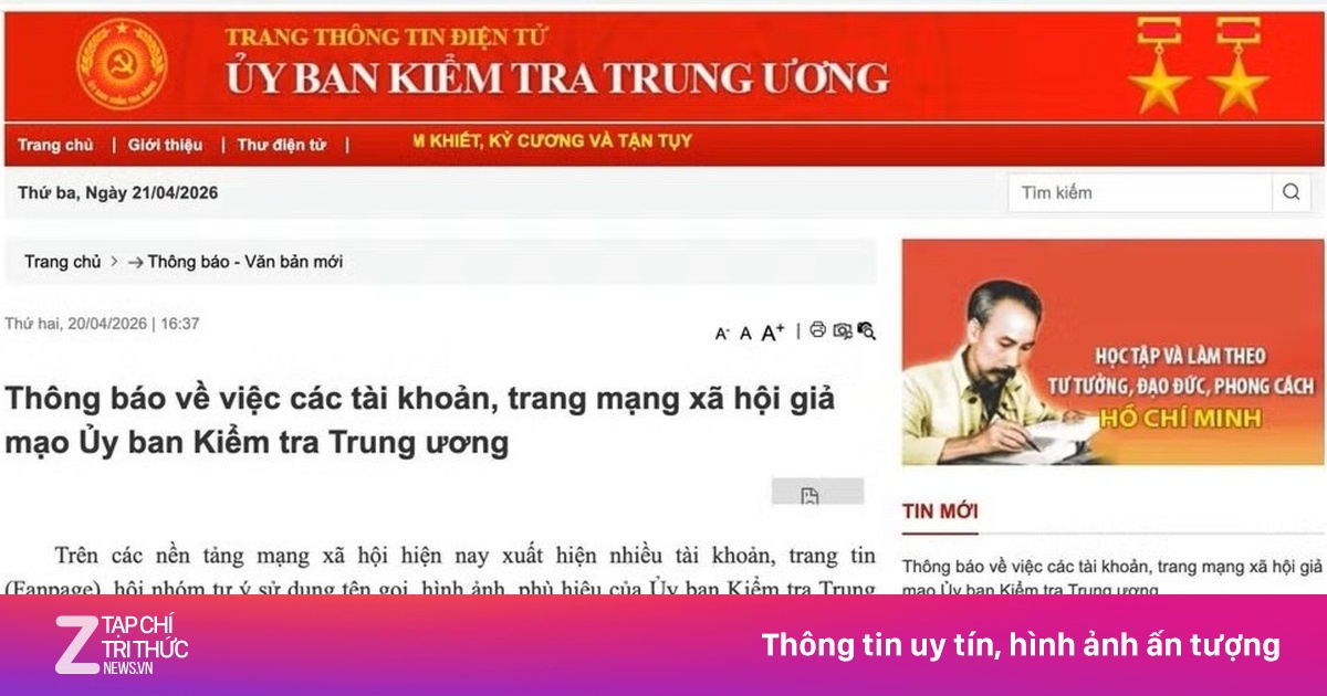 Cảnh báo tình trạng giả mạo Ủy ban Kiểm tra Trung ương trên mạng xã hội
