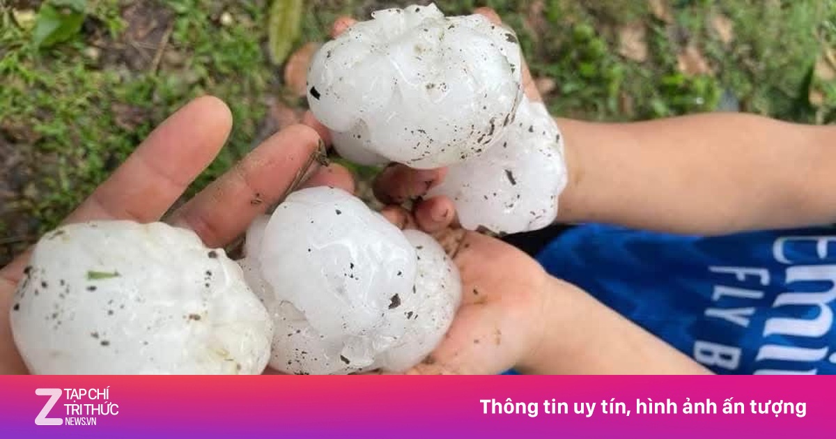 Mưa đá ở Tuyên Quang, Phú Thọ, có viên to cỡ bóng tennis