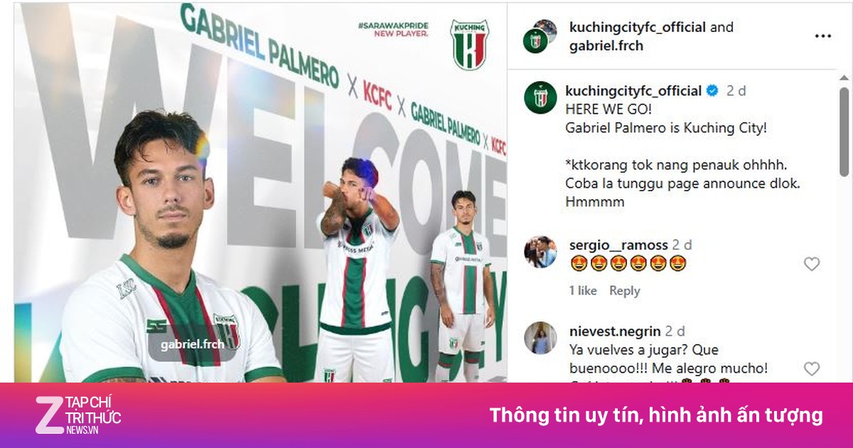 Cầu thủ nhập tịch Malaysia Gabriel Palmero ra mắt CLB Kuching City với nét mặt u sầu